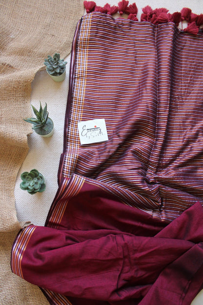 Kanak Mehroon Saree - Eternity by Sakshi