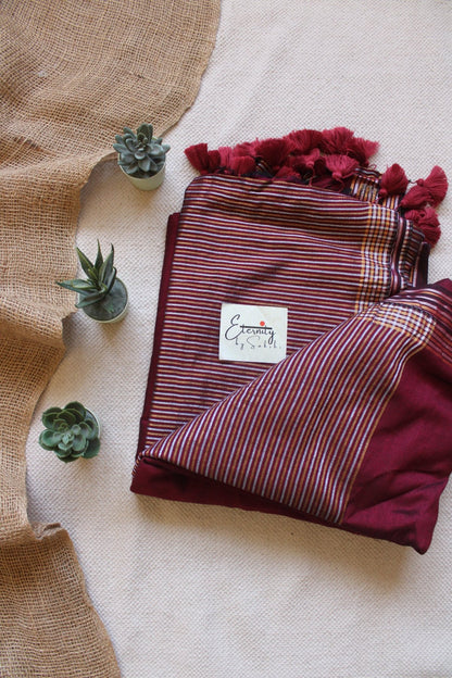 Kanak Mehroon Saree - Eternity by Sakshi