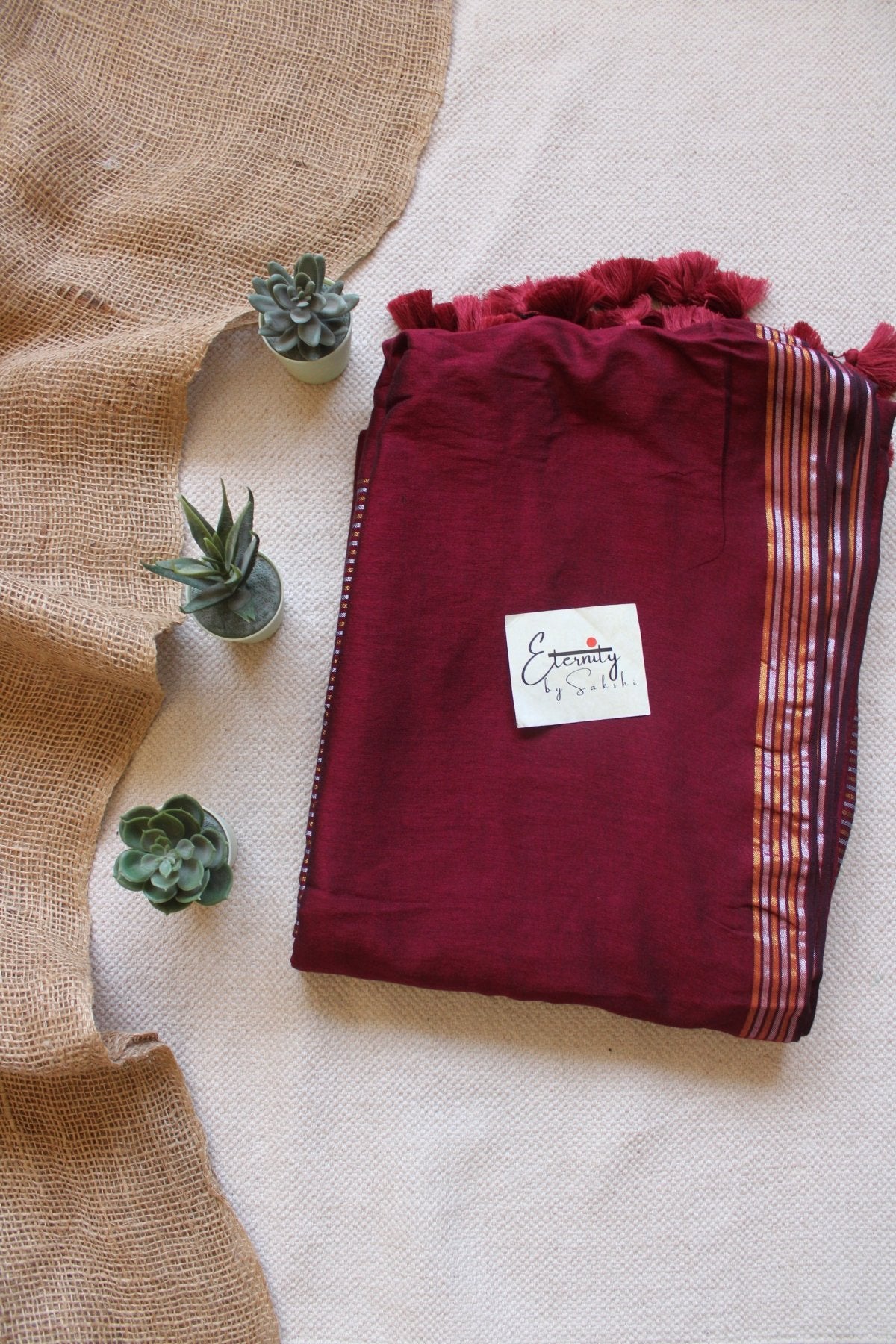 Kanak Mehroon Saree - Eternity by Sakshi