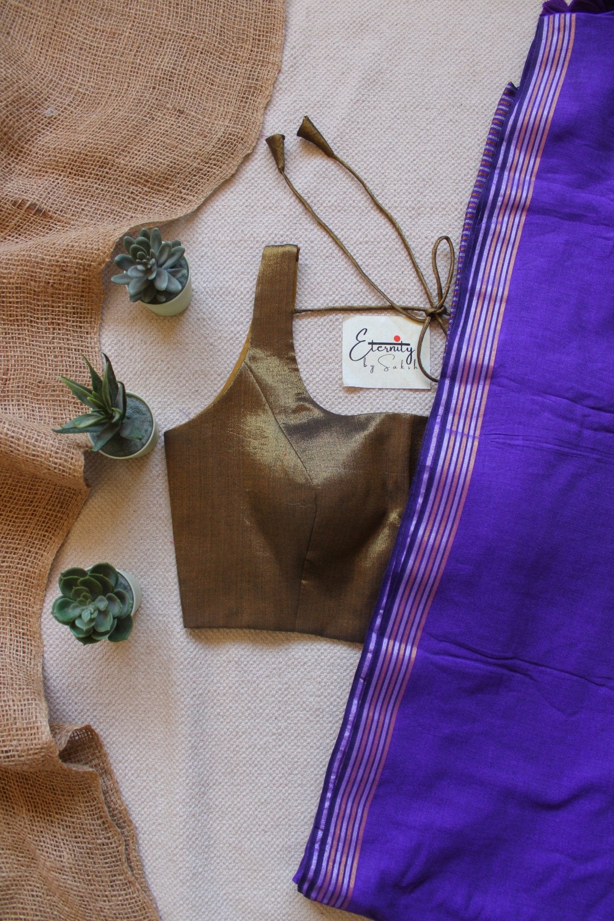 Kanak Purple Saree + Sona Noorie Blouse Combo - Eternity by Sakshi