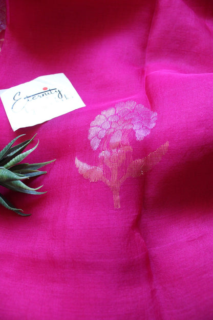 Pink Stripes Muslin Silk Saree - Eternity by Sakshi