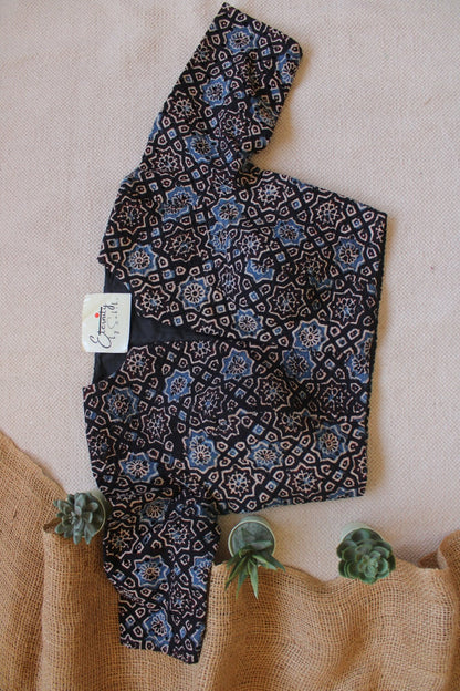 Ajrakh Hakoba – Black Indigo Blouse - Eternity by Sakshi