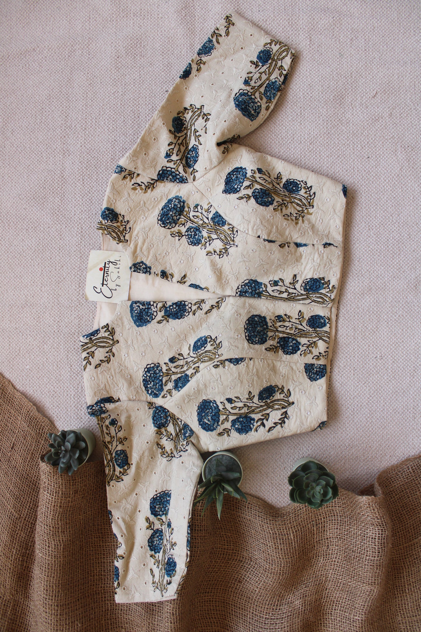 Ajrakh Hakoba –White Petal Blouse