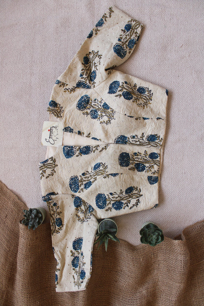 Ajrakh Hakoba –White Petal Blouse