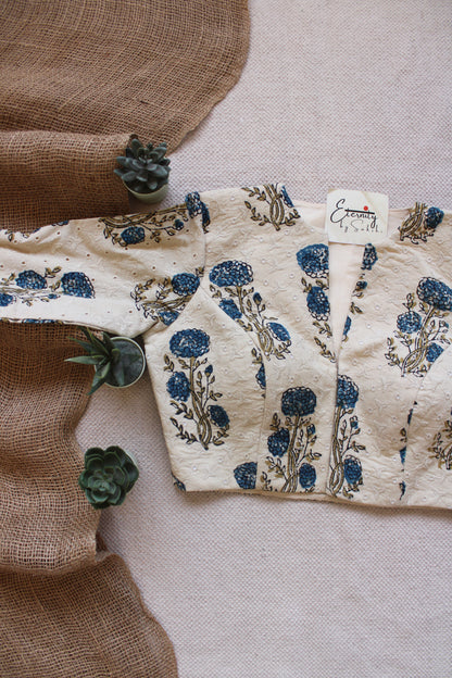 Ajrakh Hakoba –White Petal Blouse
