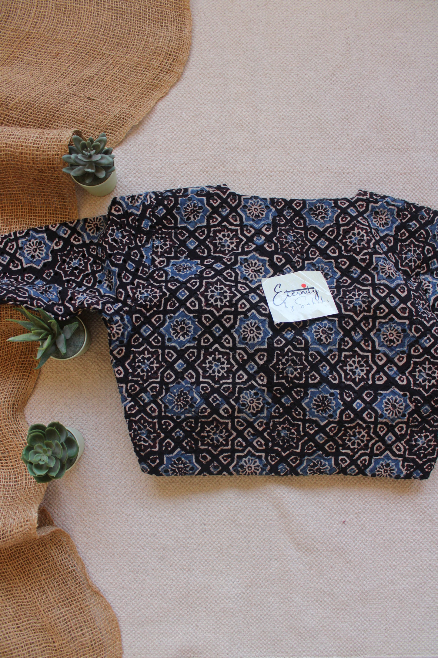 Ajrakh Hakoba – Black Indigo Blouse
