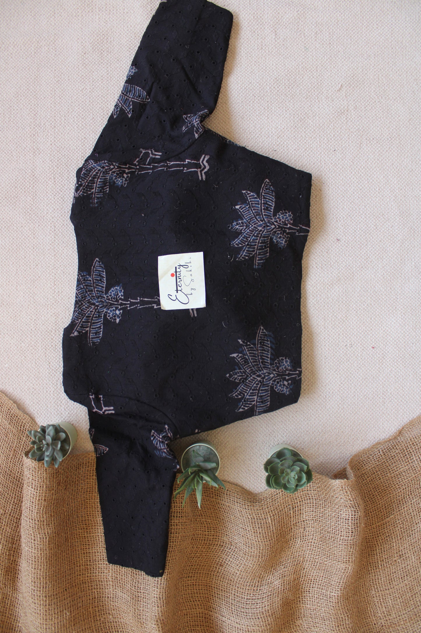 Ajrakh Hakoba – Black Bloom Blouse
