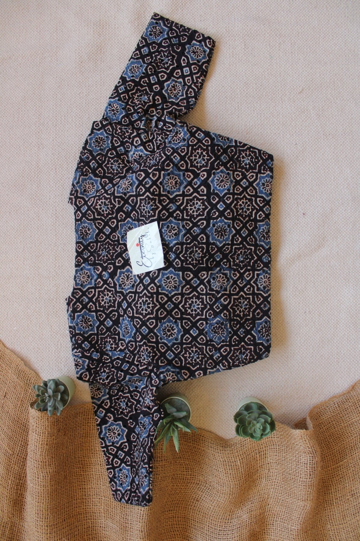 Ajrakh Hakoba – Black Indigo Blouse - Eternity by Sakshi