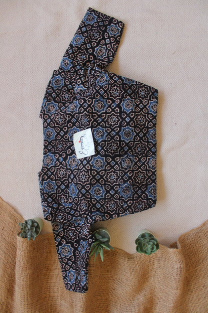 Ajrakh Hakoba – Black Indigo Blouse - Eternity by Sakshi