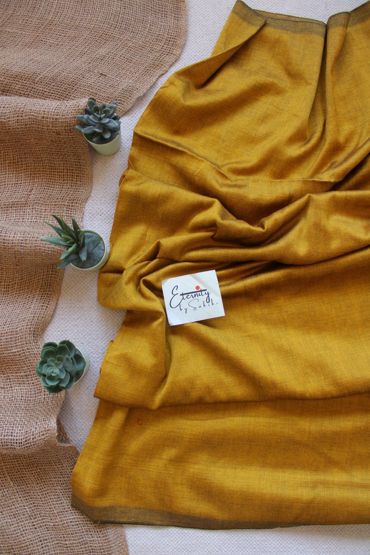 Mustard Office Saree - Eternity by Sakshi