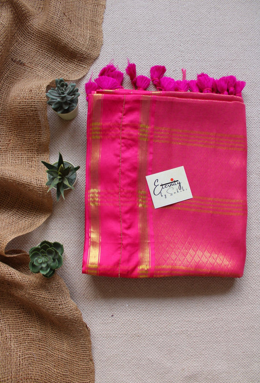 Rani Pink Jacquard Handwork Saree - Eternity by Sakshi