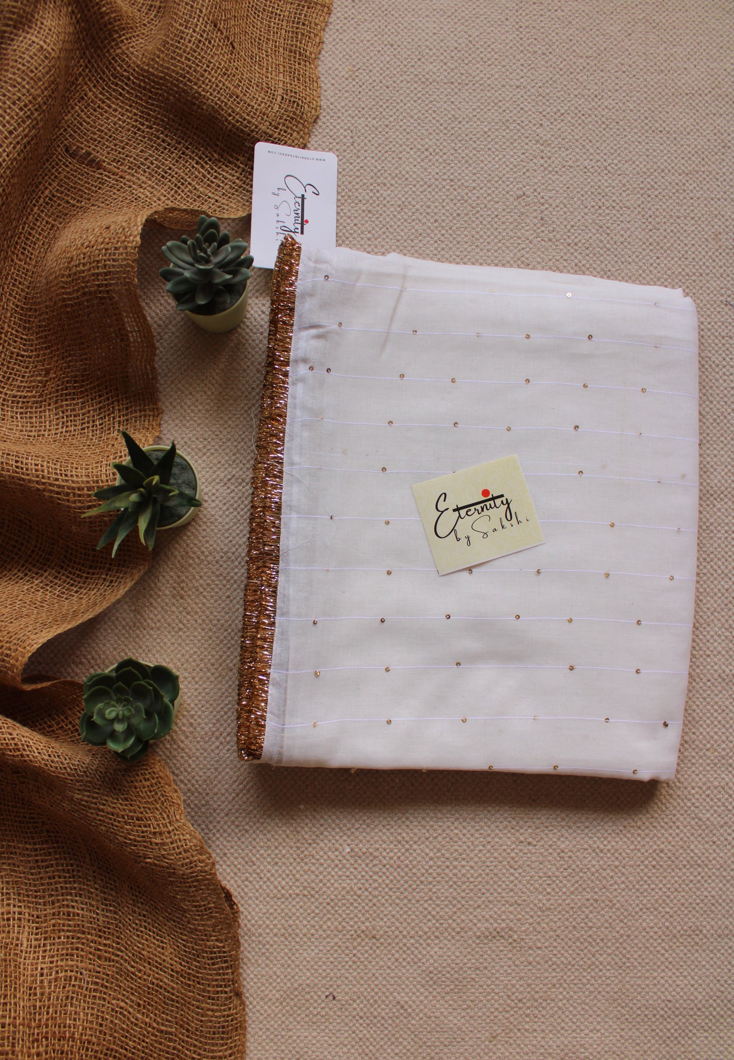 White Gulbahar Saree