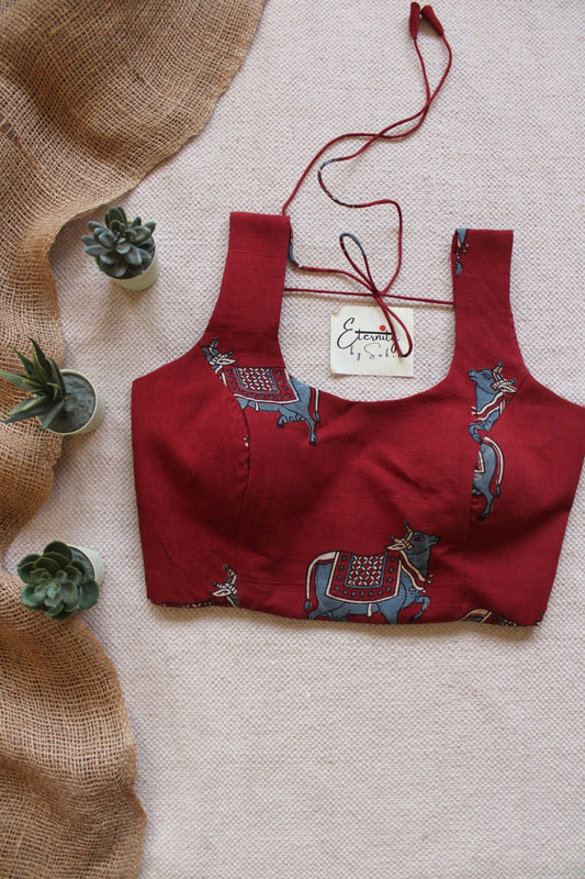 Maroon - Folk limited Edition Noorie Blouse - Eternity by Sakshi