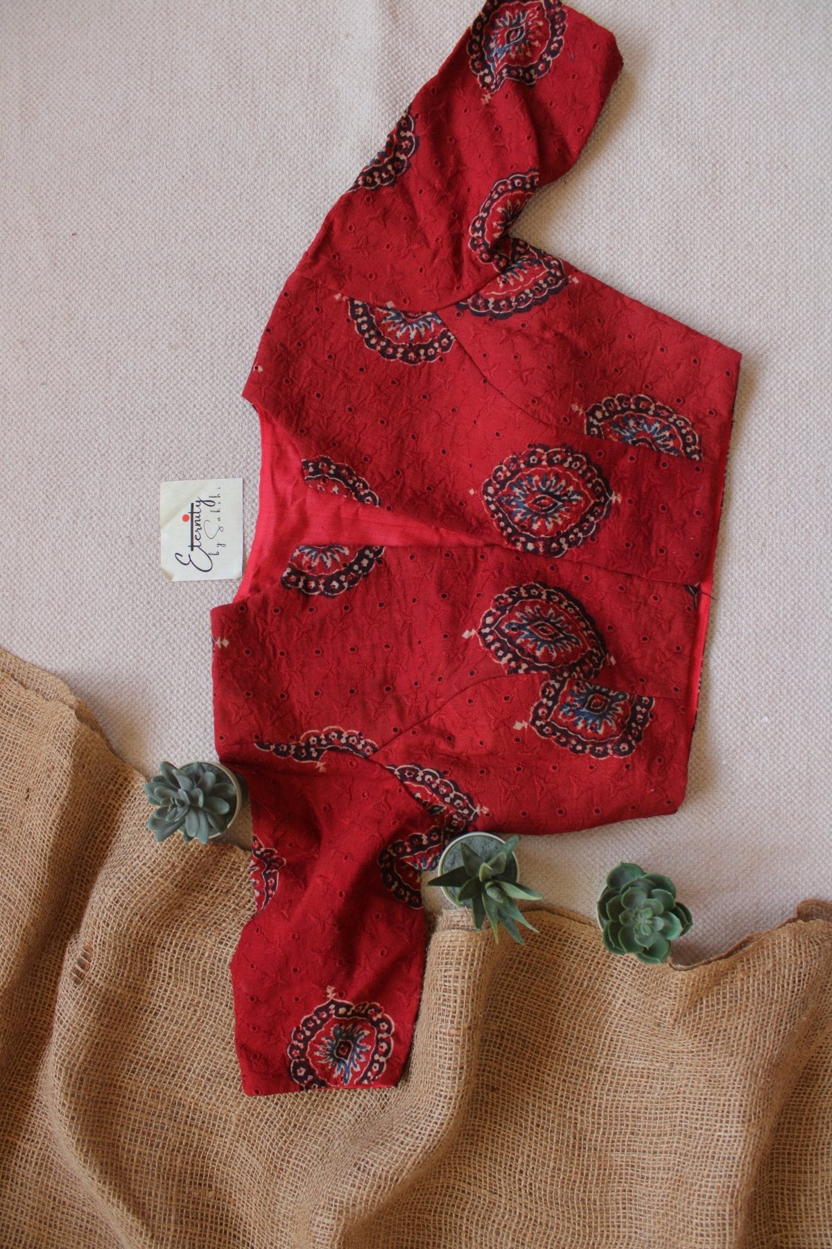 Ajrakh Hakoba – Maroon Blouse - Eternity by Sakshi