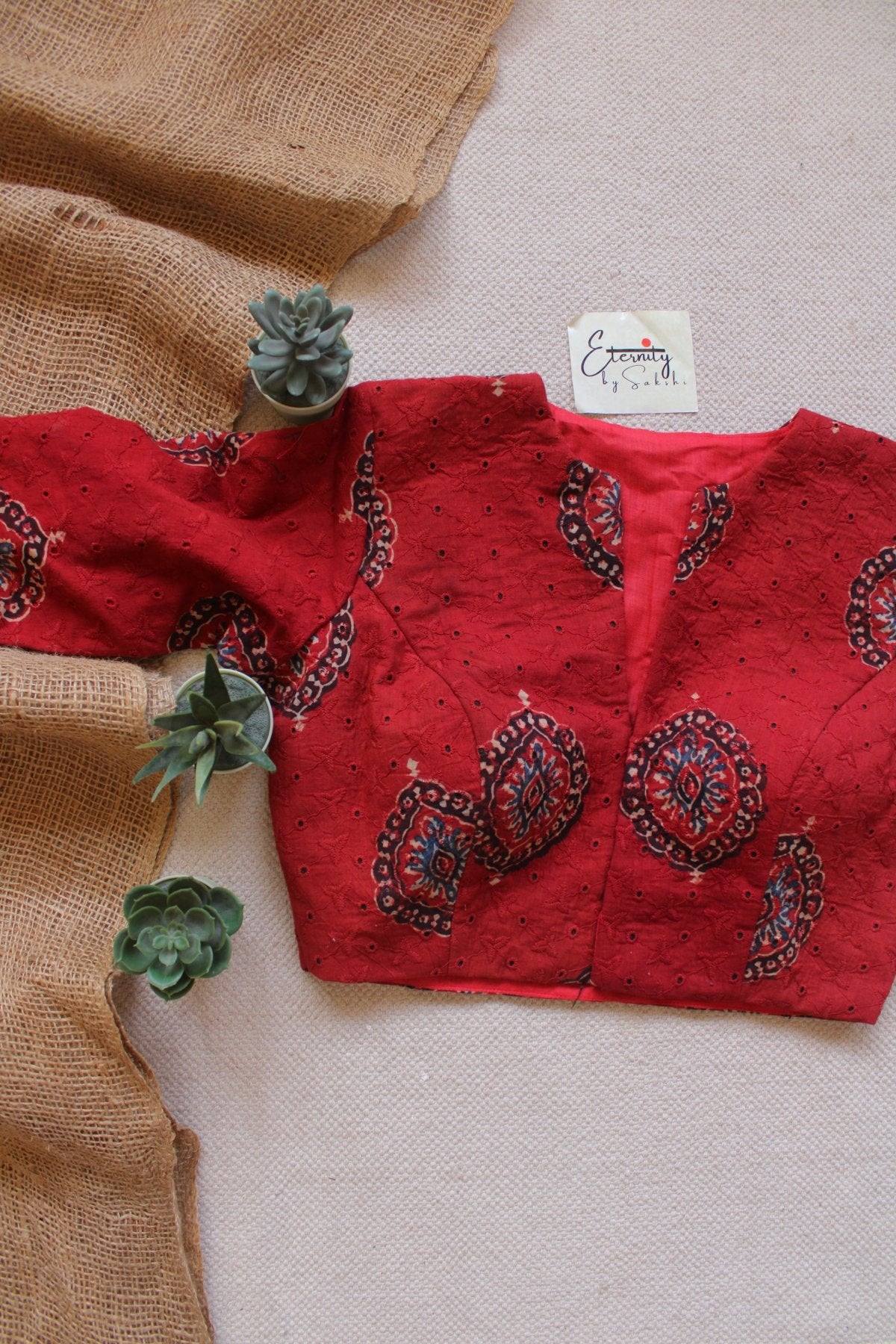 Ajrakh Hakoba – Maroon Blouse - Eternity by Sakshi