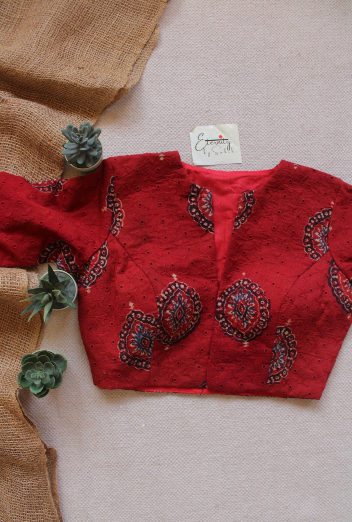 Ajrakh Hakoba – Maroon Blouse - Eternity by Sakshi