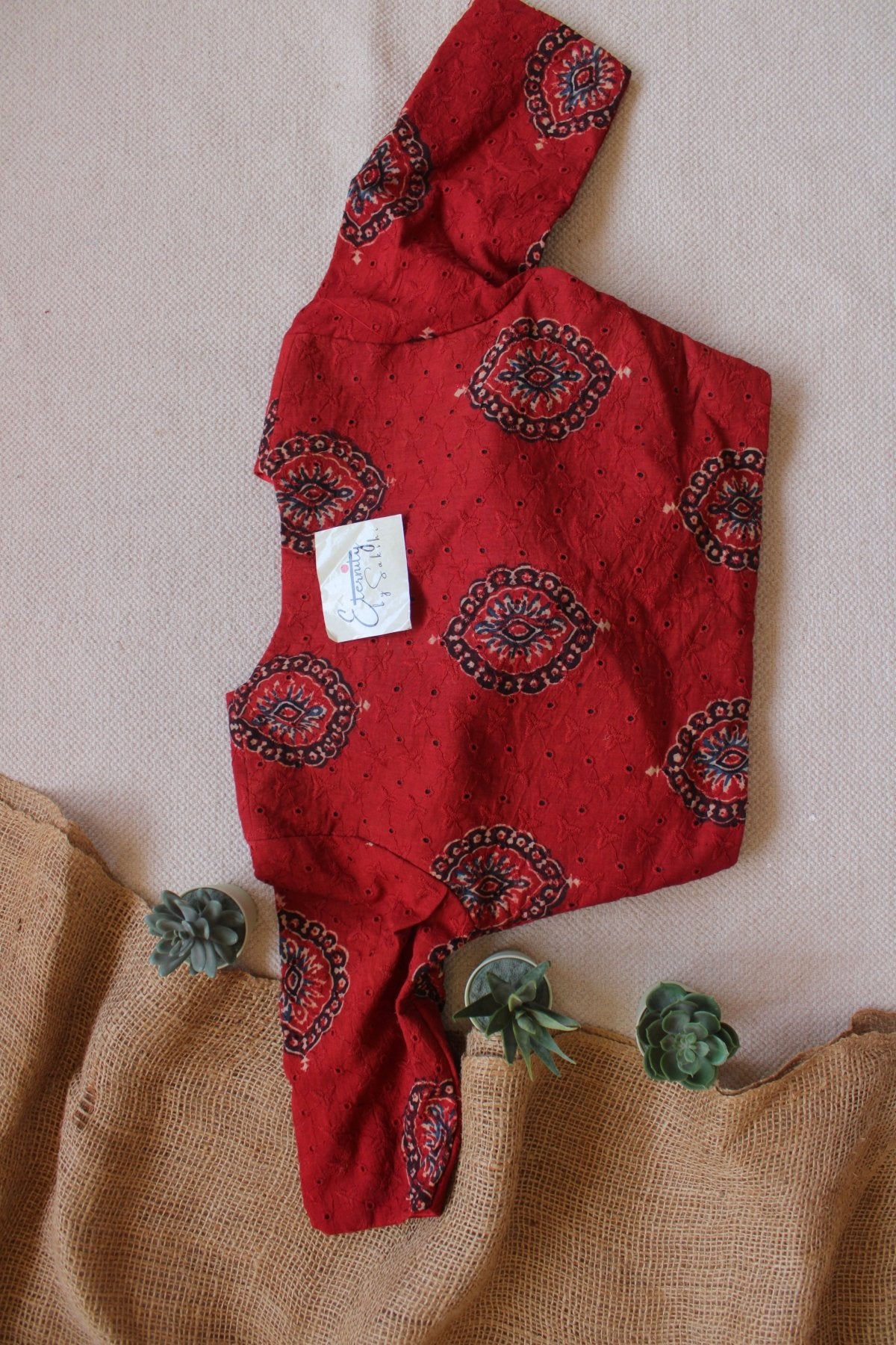 Ajrakh Hakoba – Maroon Blouse - Eternity by Sakshi