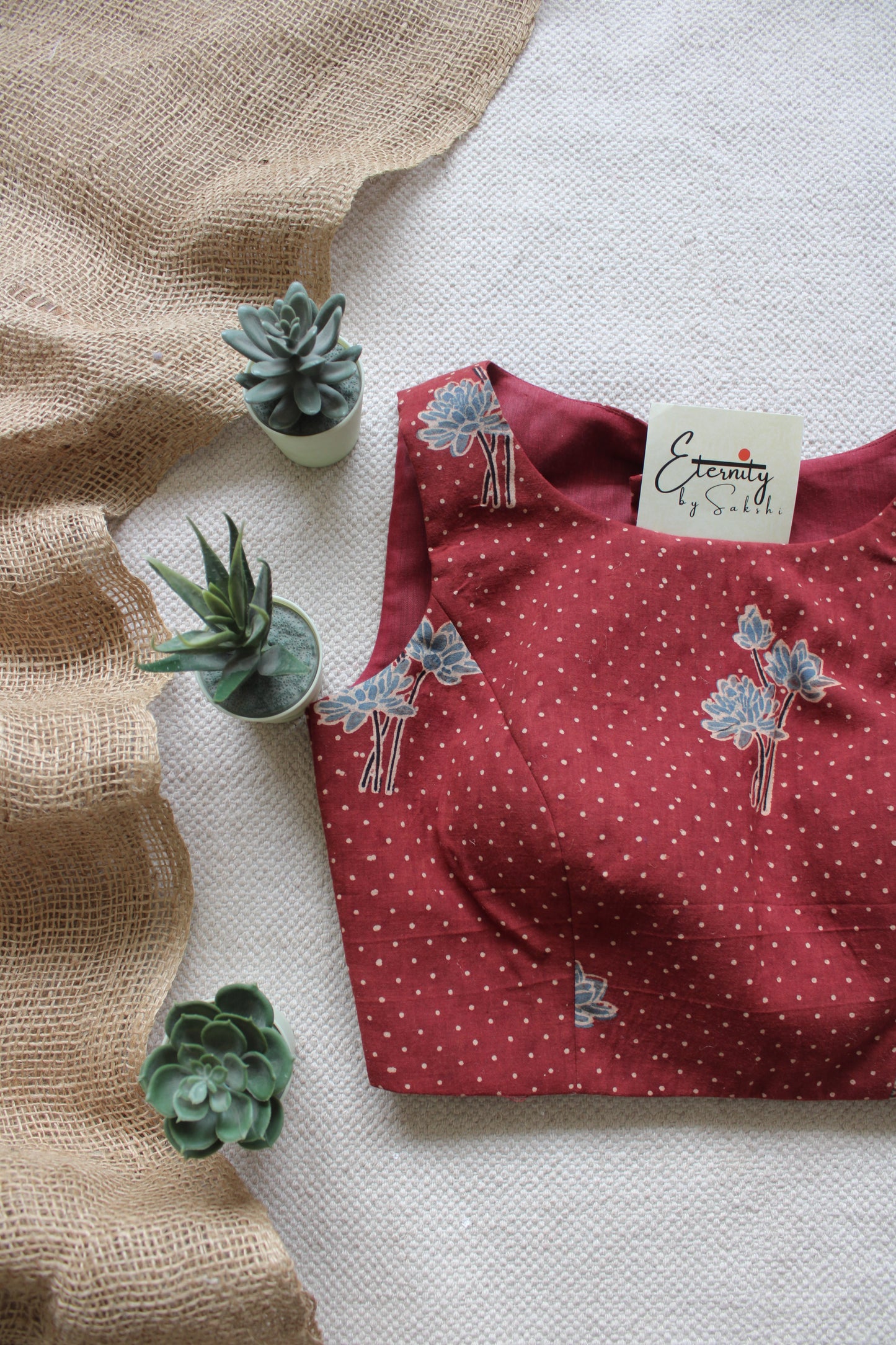 Rust Bloom Ajrakh Boatneck Limited Edition Blouse