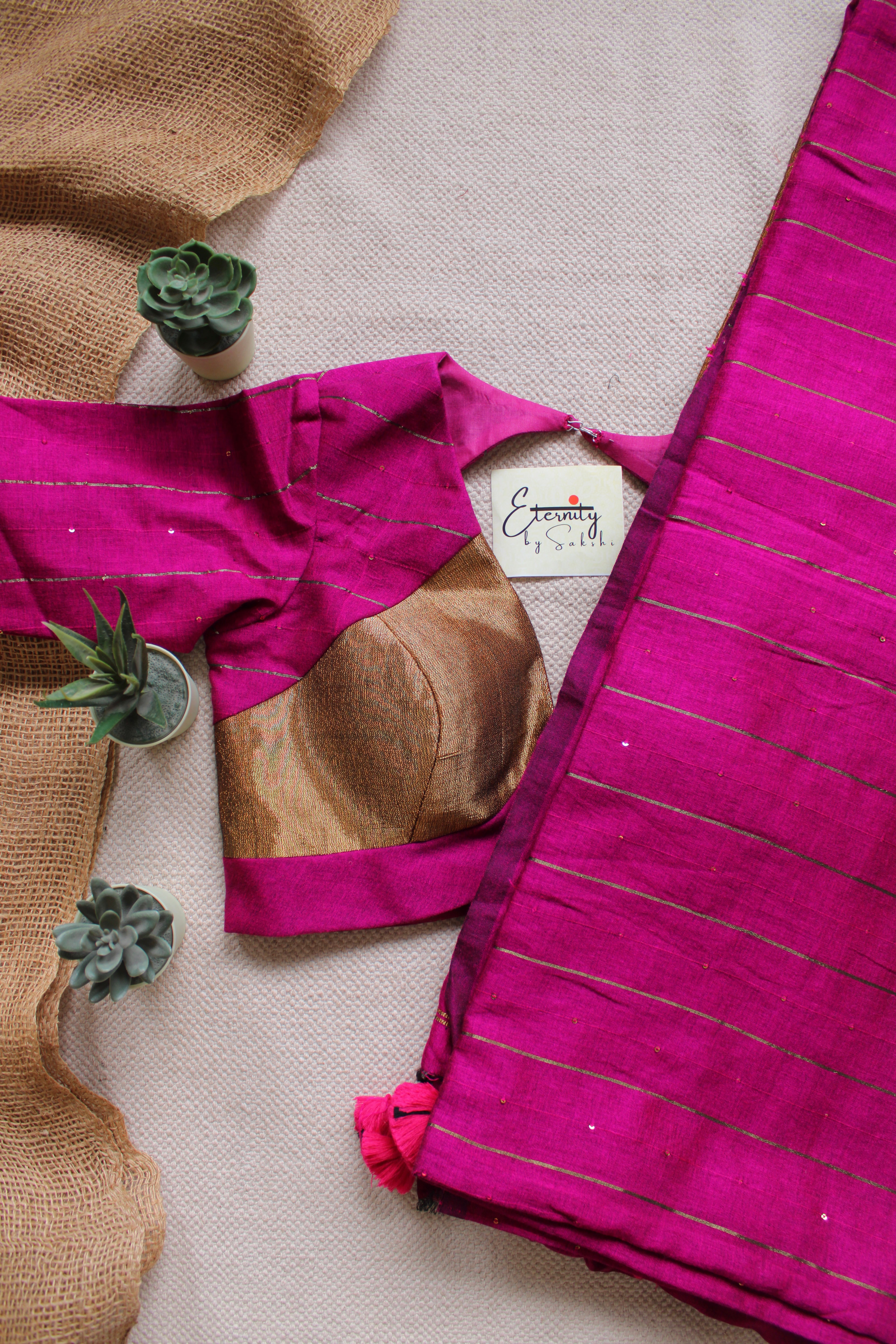 BelaRosa Galaxy Saree + Bela Rose Prasang Blouse Combo