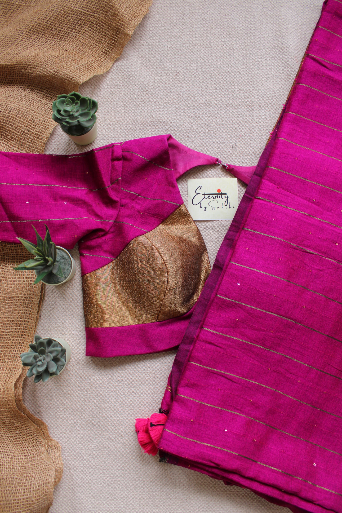 BelaRosa Galaxy Saree + Bela Rose Prasang Blouse Combo