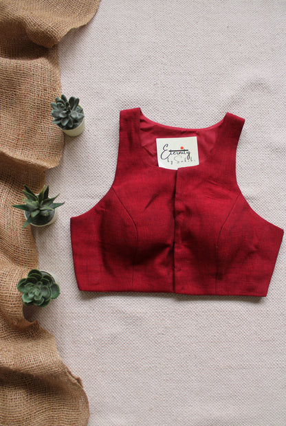 Gulmohar Maroon Nooriya Blouse