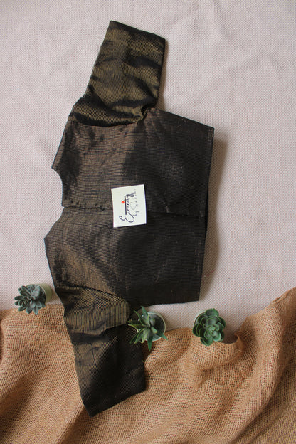 Black Linen Office Blouse