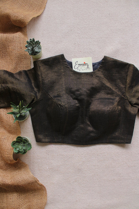 Black Linen Office Blouse - Eternity by Sakshi