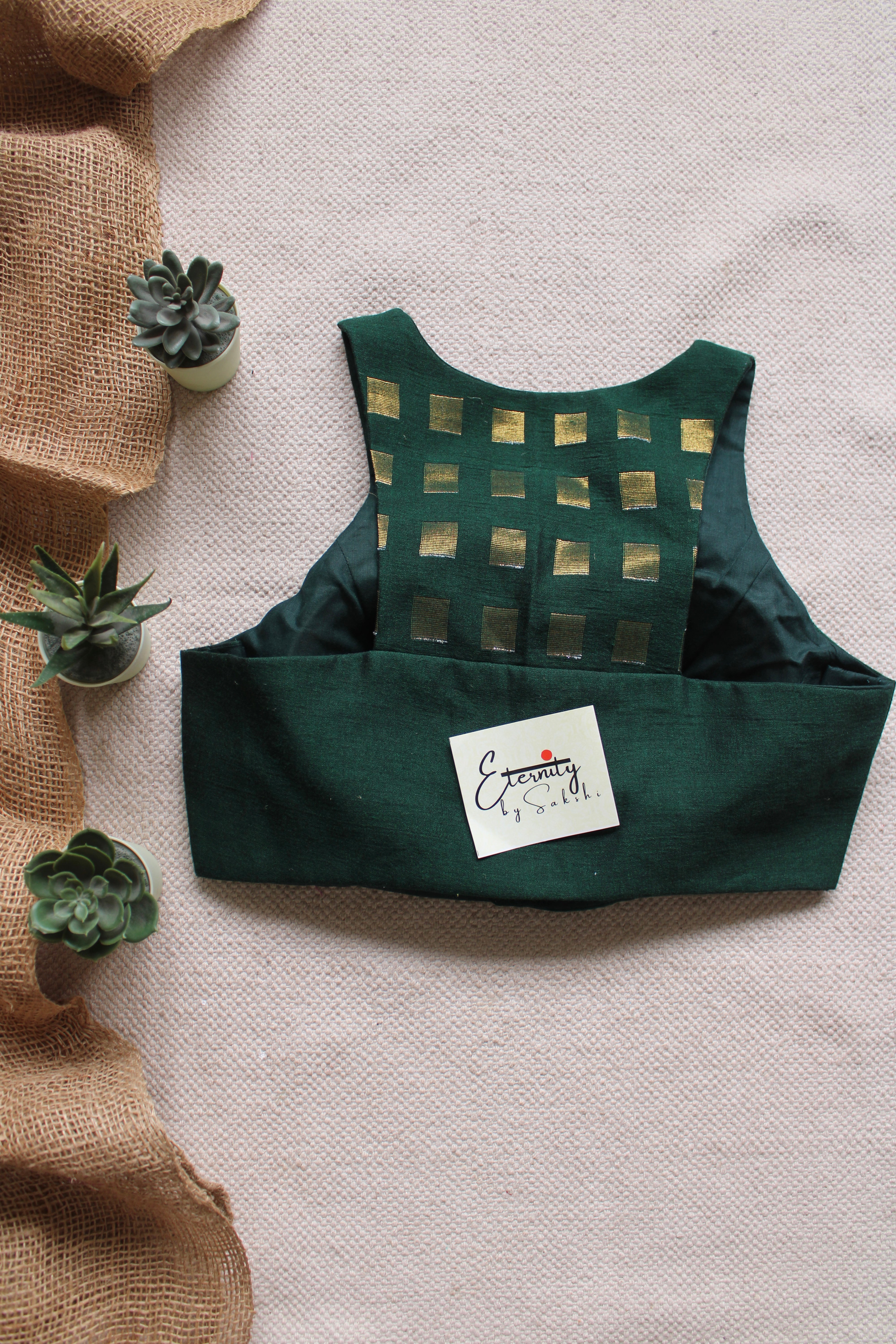 Gulmohar Green Nooriya Blouse
