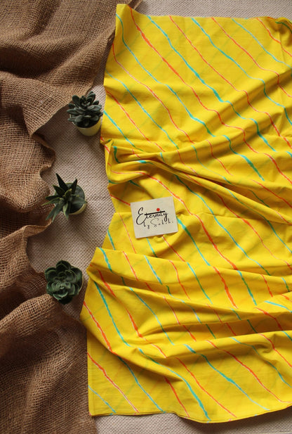 YELLOW LEHERIYA SAREE - Eternity by Sakshi