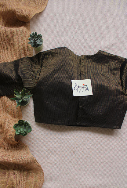 Black Linen Office Blouse