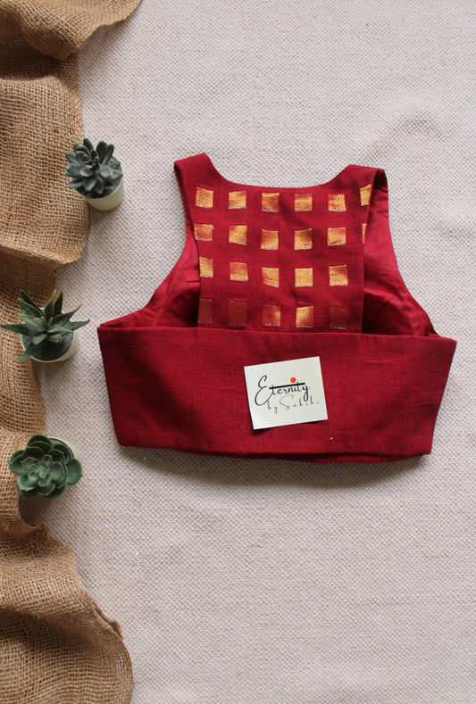Gulmohar Maroon Nooriya Blouse - Eternity by Sakshi