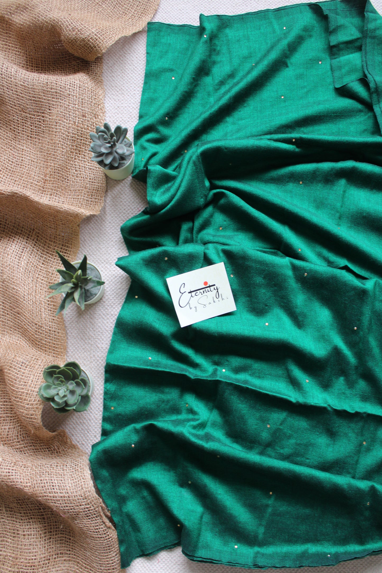 Green Ratrani Handwork Saree
