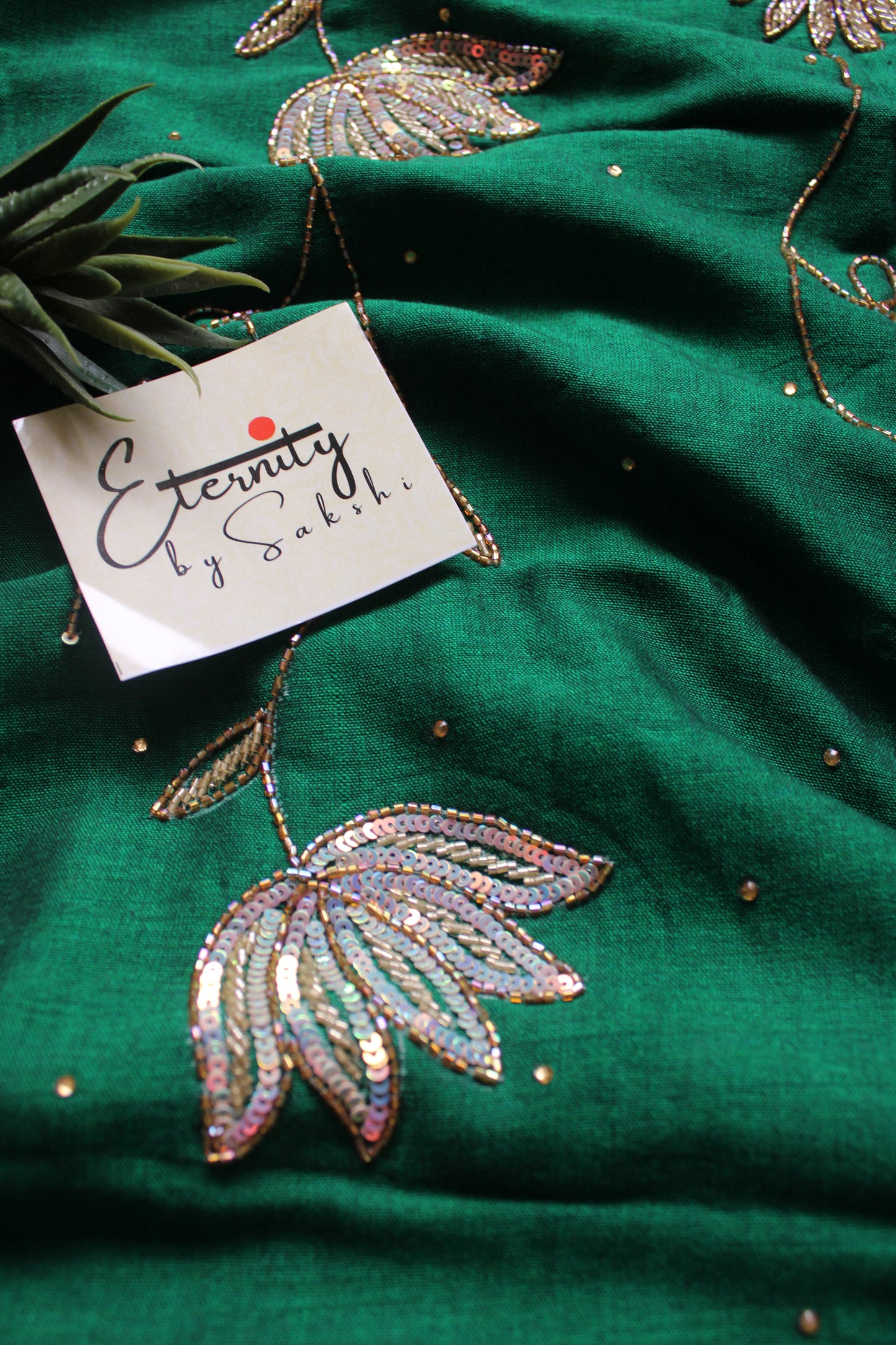 Green Ratrani Handwork Saree