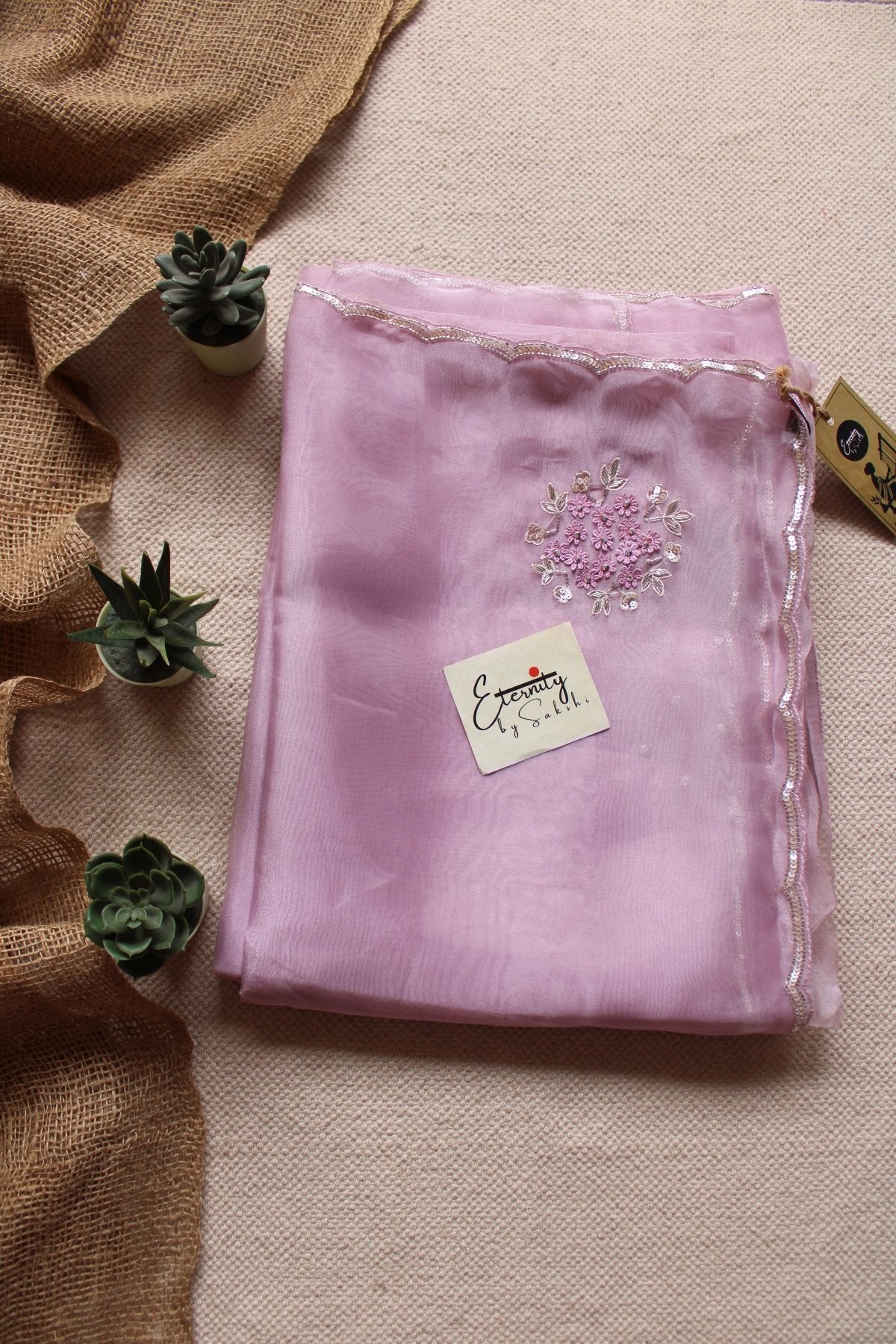 Lilac Handwork Organza saree - Eternity by Sakshi