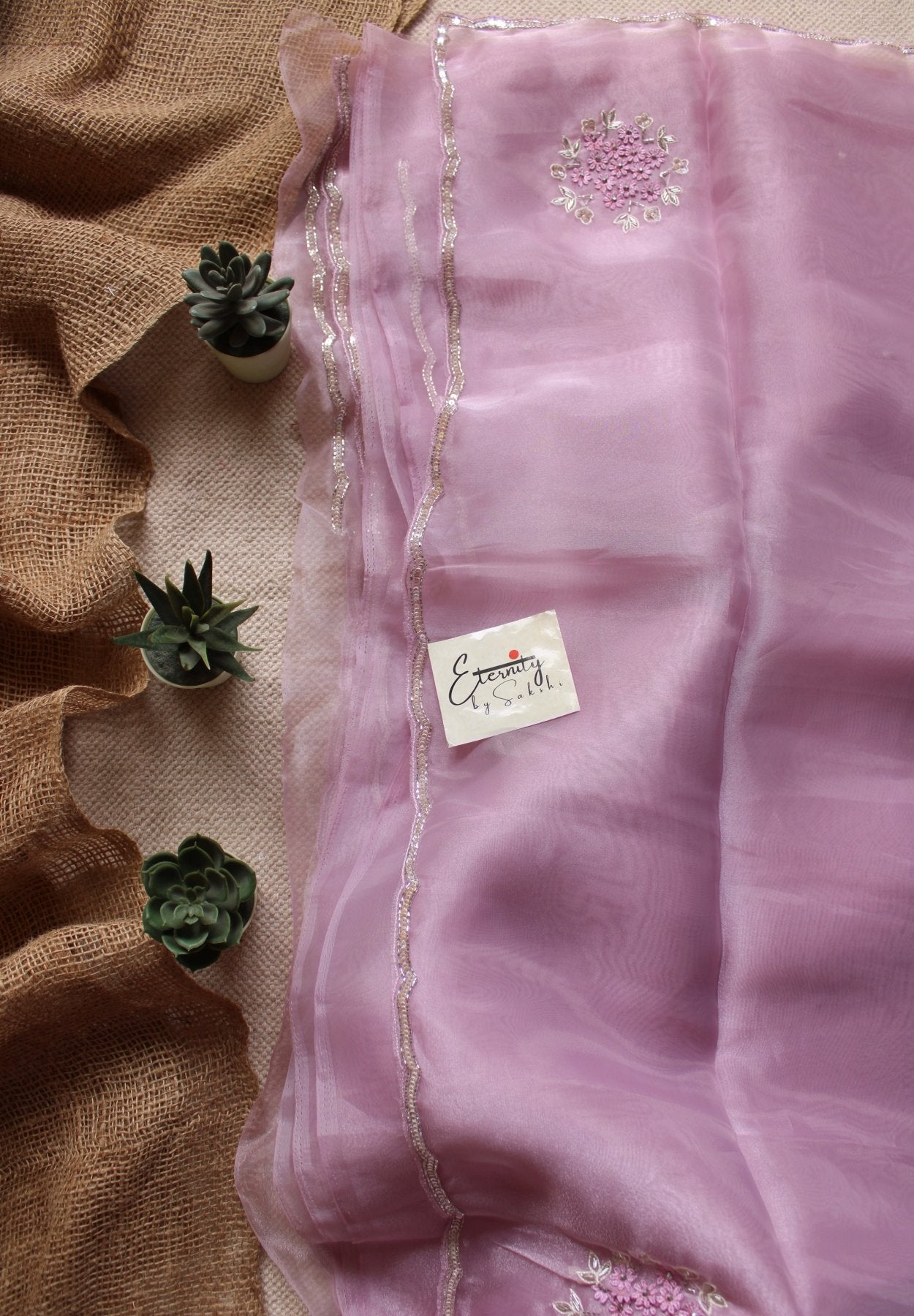 Lilac Handwork Organza saree - Eternity by Sakshi