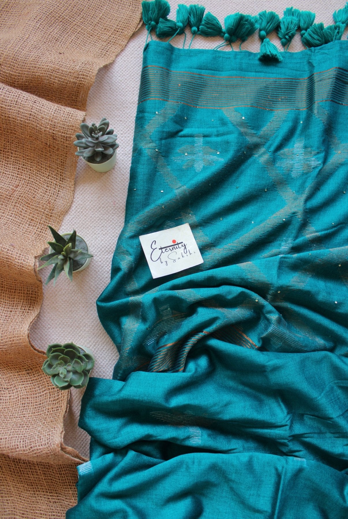 Sea Green Lotus Saree - Eternity by Sakshi