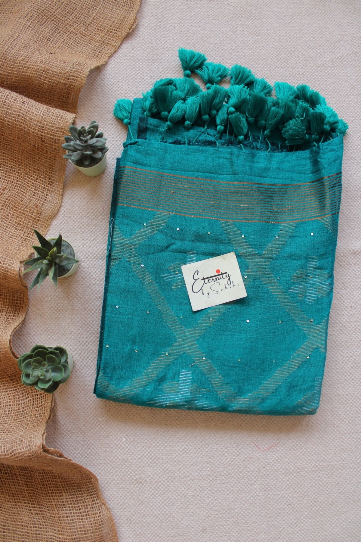 Sea Green Lotus Saree - Eternity by Sakshi