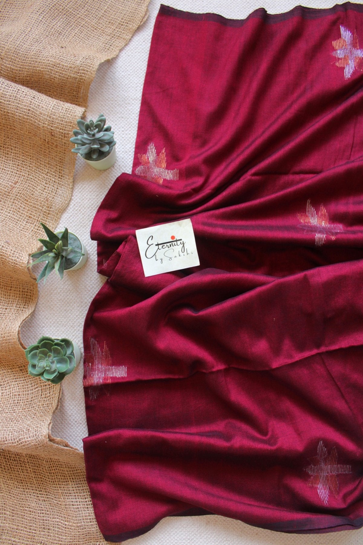 Maroon Lotus Saree - Eternity by Sakshi