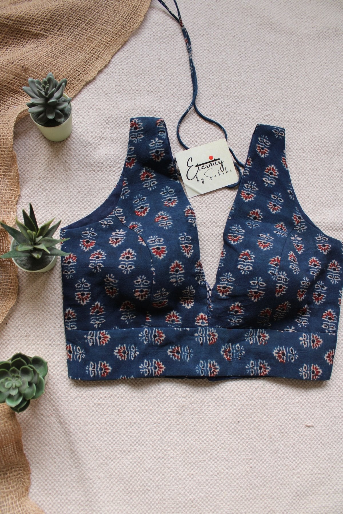 Indigo Red Charms Blouse - Eternity by Sakshi