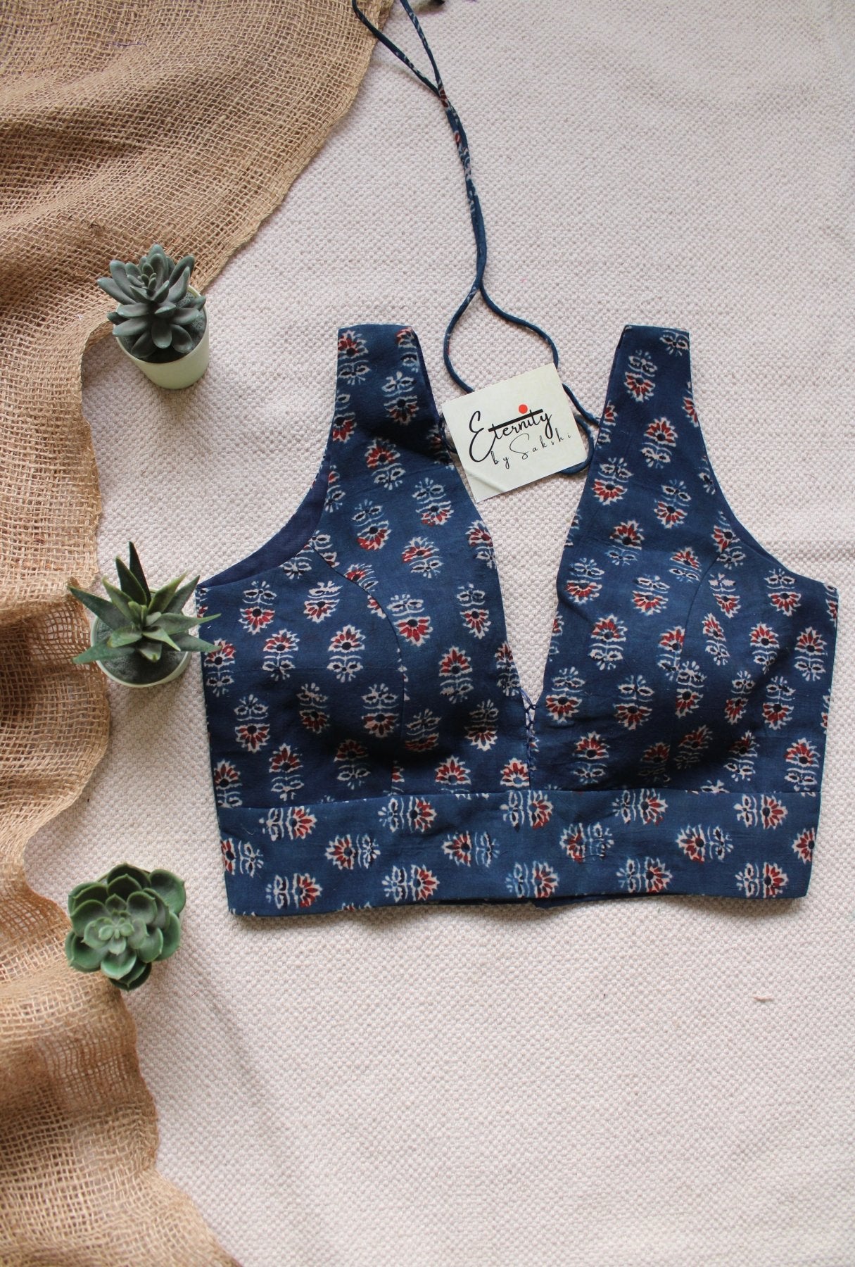 Indigo Red Charms Blouse - Eternity by Sakshi