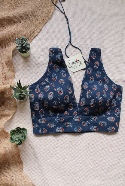 Indigo Red Charms Blouse - Eternity by Sakshi