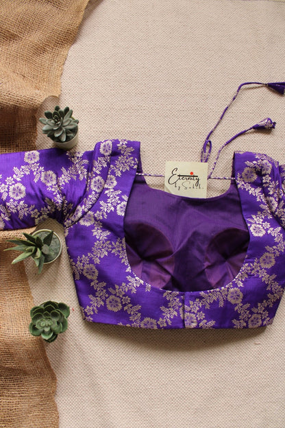 Purple Boat Neck Blouse - Eternity by Sakshi