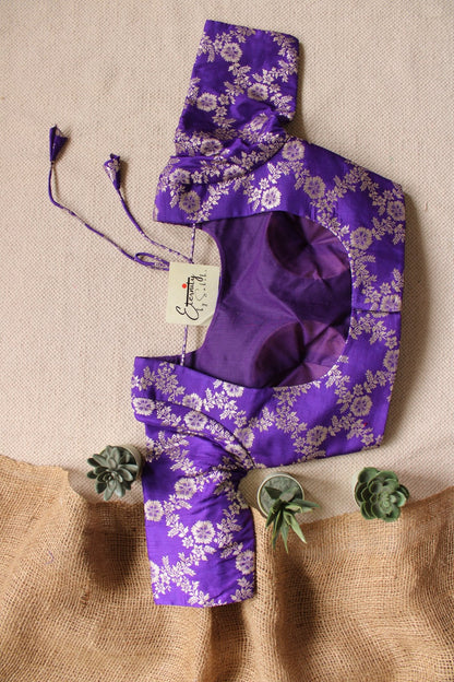 Purple Boat Neck Blouse - Eternity by Sakshi