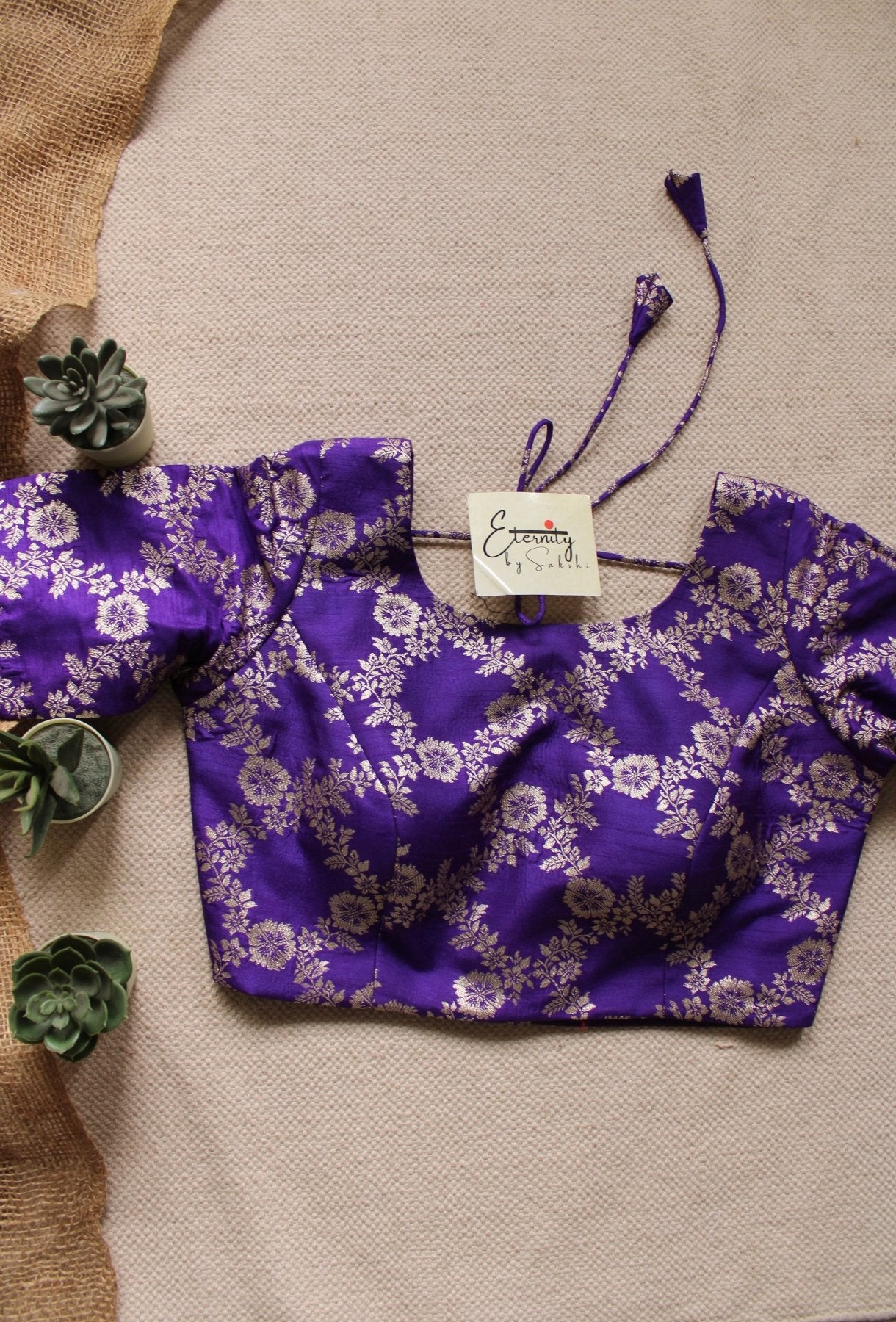 Purple Boat Neck Blouse - Eternity by Sakshi