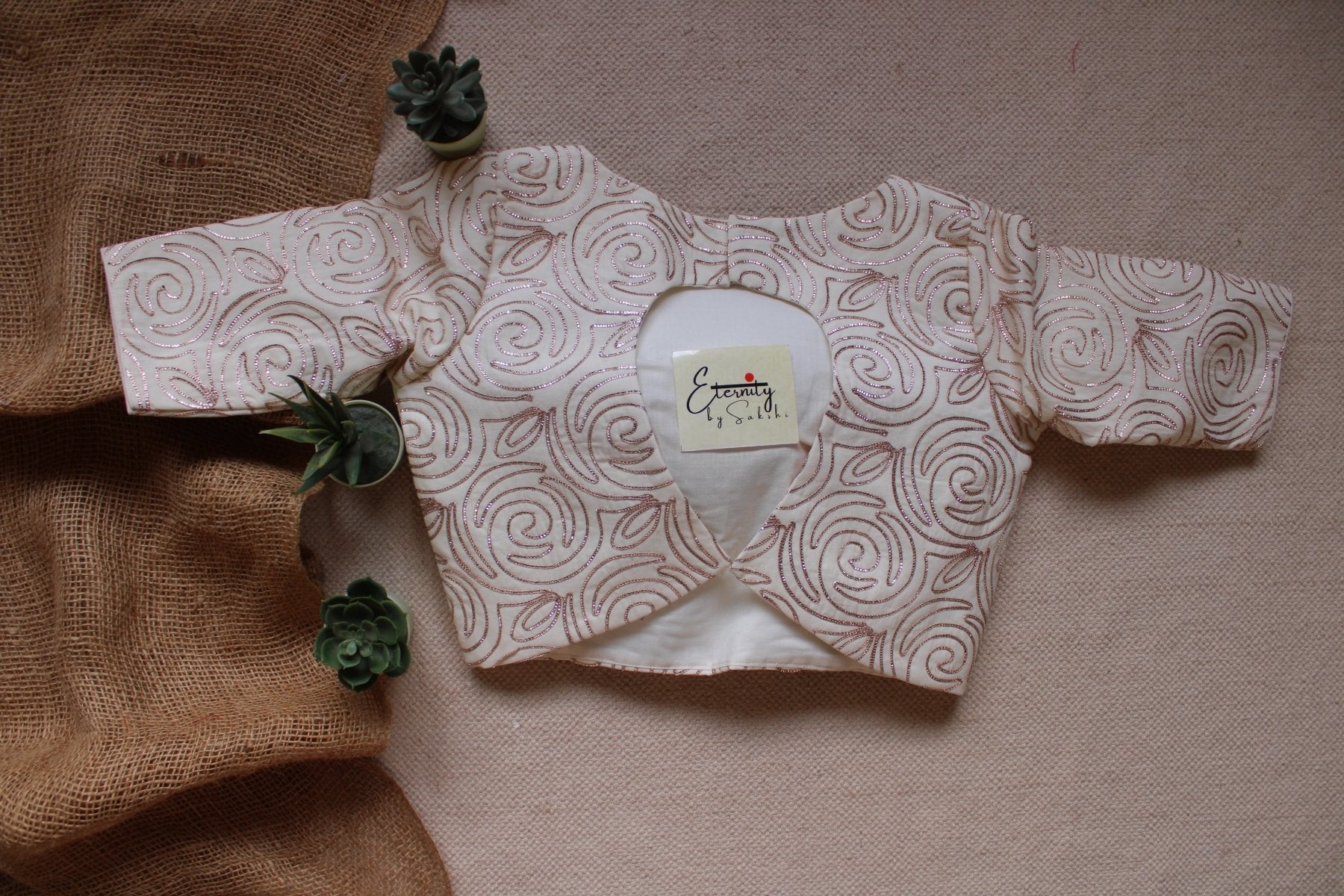Almond White Blouse - Eternity by Sakshi