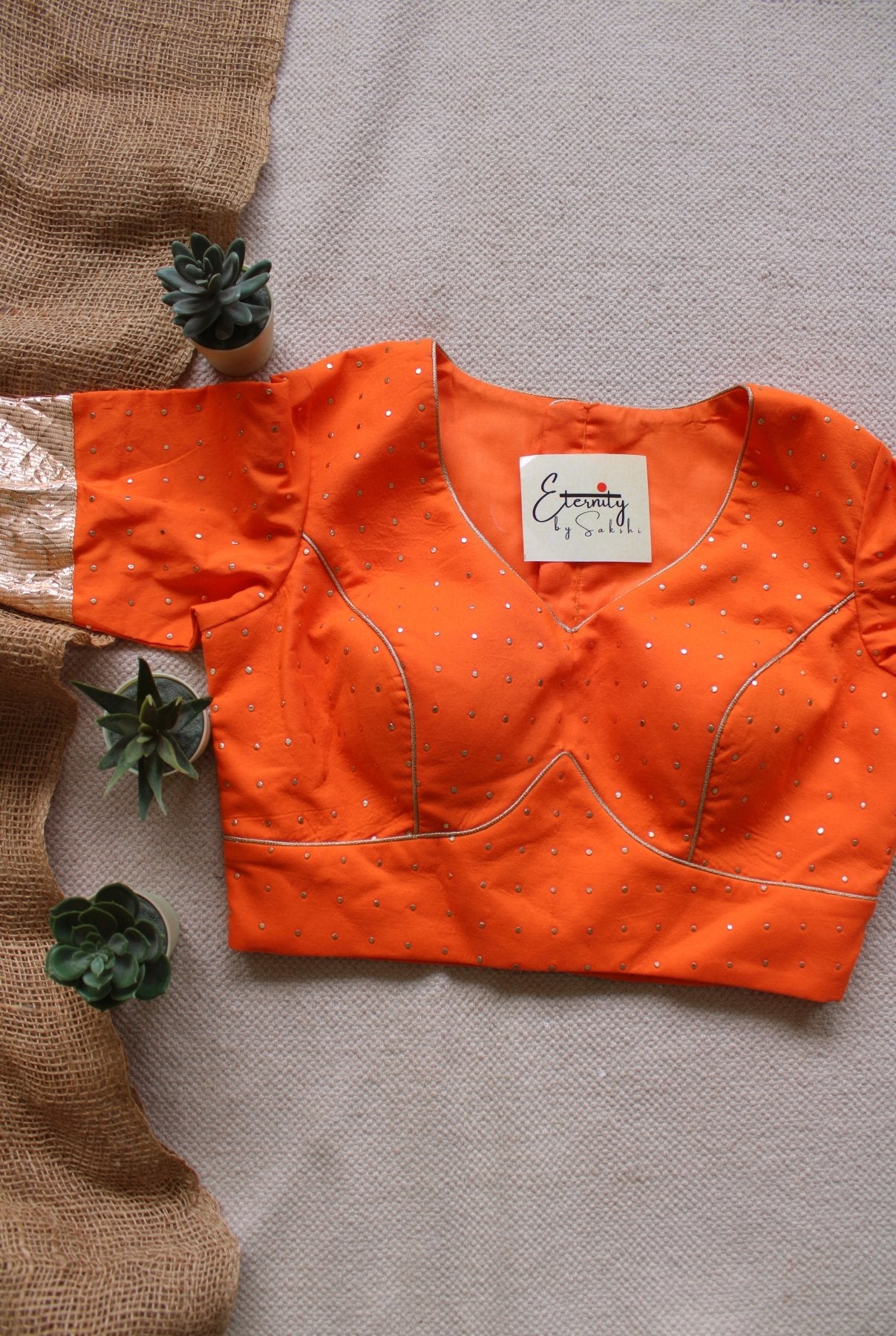 Orange Navratri Amba Blouse - Eternity by Sakshi