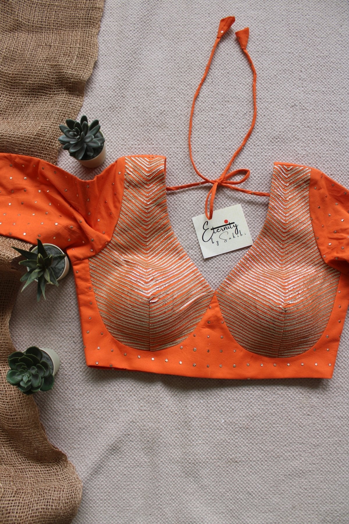 Orange Gulkaari Blouse - Eternity by Sakshi