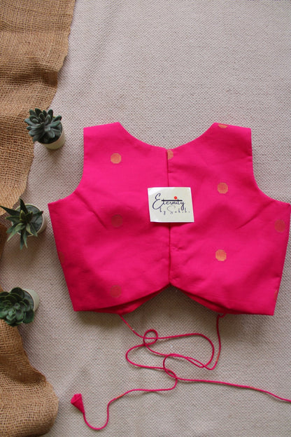 Hot Pink Navya Polka Blouse - Eternity by Sakshi