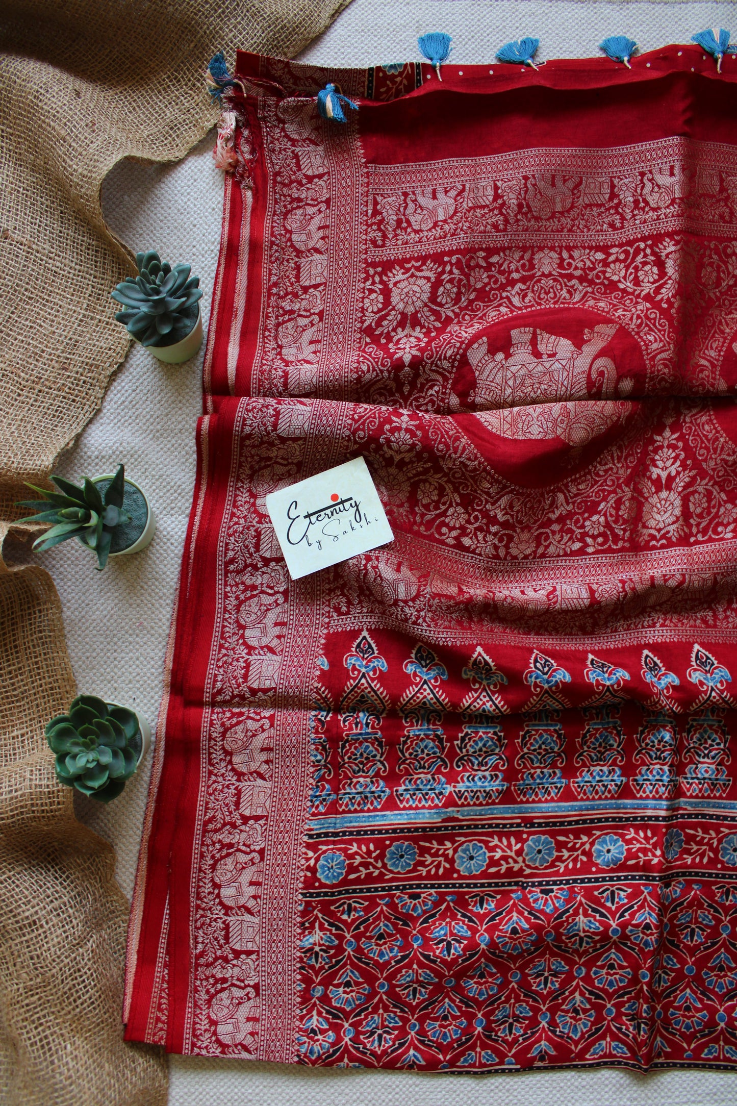 Exclsuive Floral Print Dola Silk Saree