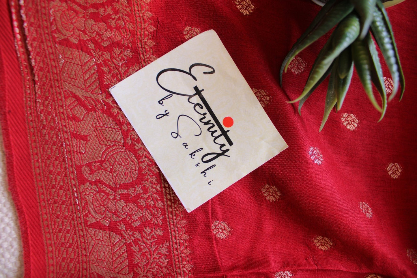 Exclsuive Red Dola Silk Saree - Eternity by Sakshi